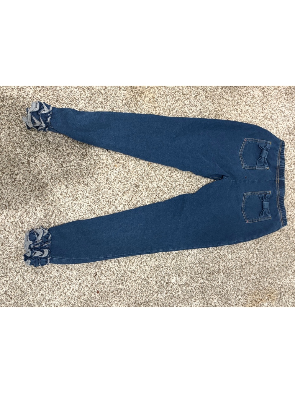 Matilda Jane Girls Soft Denim Pants Ruffle Trim Jeans Size 12